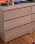Before: a six drawer dresser with plain drawers