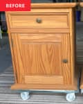 Before: Two wooden nightstands