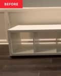 Before: White four-cube IKEA KALLAX