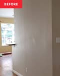 Wall in dining/kitchen area before renovation.
