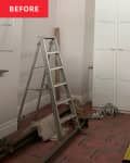 white and gray bedroom before renovation