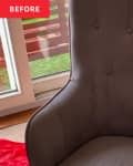 Grey armchair before painting.