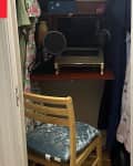 Closet turned home office before renovation.
