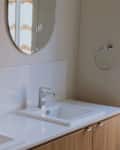 Bathroom vanity before renovation.