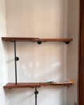 Shelves in home library before renovation.