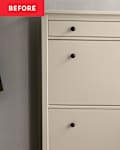 IKEA Hemnes Shoe Cabinet before painting.