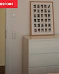 White Ikea Malm dresser in bedroom before painting.