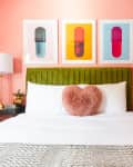 watermelon pink painted bedroom walls