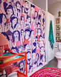 bathroom in colorful Brooklyn apartment