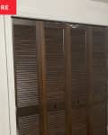 Before: Brown bi-fold closet doors