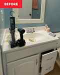 blue bathroom before makeover