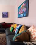 Large sectional in apartment living room.