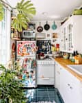 Kitchen with light countertops.