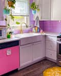 Purple kitchen space