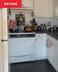white kitchen with white cabinets before makeover