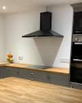 Kitchen before and after renovation.