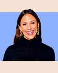 Jennifer Garner graphic template headshot, blue.