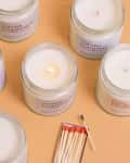 Vanilla-scented candles and box of matches