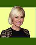 Headshot of Yolanda Hadid on a colorful background.