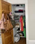 Organized small closet.