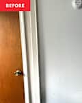 Empty wall before adding towel bar.