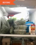 Before: refrigerator full of food