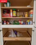 Kitchen pantry before being professionally organized.