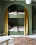 Bunk beds painted in Sherwin-Williams Oakmoss at Sarah Sherman Samuel's home in Michigan