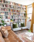 Bookshelves in Dominique Gebru's rental