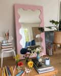 Gustaf Westman Pink Wavy Curved Mirror