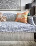 Erin Derby's printed sofa with a fringe skirt
