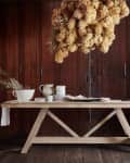 Leanne Ford x Crate & Barrel Fall 2021 collection featuring a new farmhouse table, pictured here