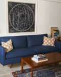 Laura Fenton's Living Room with a Navy Slipcover