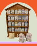 Lenox village spice rack on background.