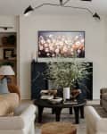 Living room with monochromatic neutral colors