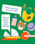 illustration by Rocio Egio showing speech bubbles with questions asking for kid advice surrounded by kid's toys and objects