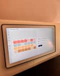 Skylight calendar on office wall.