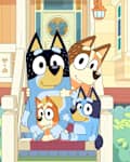 Dad (BANDIT), Mum (CHILLI), Bluey, Bingo (BLUEY'S SISTER).