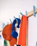 Blue IKEA hook.