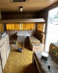 dated camper interior before renovation
