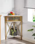 VECELO Corner Table with Flip Door amazon