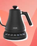 Cosori Kettle on a red background