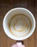 dirty bottom of a coffee mug