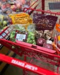 Produce in Trader Joe's grocery cart.