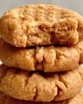 Stack of peanut butter cookies.