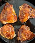 Two ingredient glazed chicken thighs.