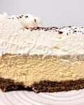 Costco Tiramisu Cheesecake: slice side view