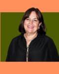 Ina Garten headshot on colorful background