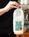 Someone holding jug of milk