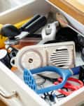 Messy kitchen drawer